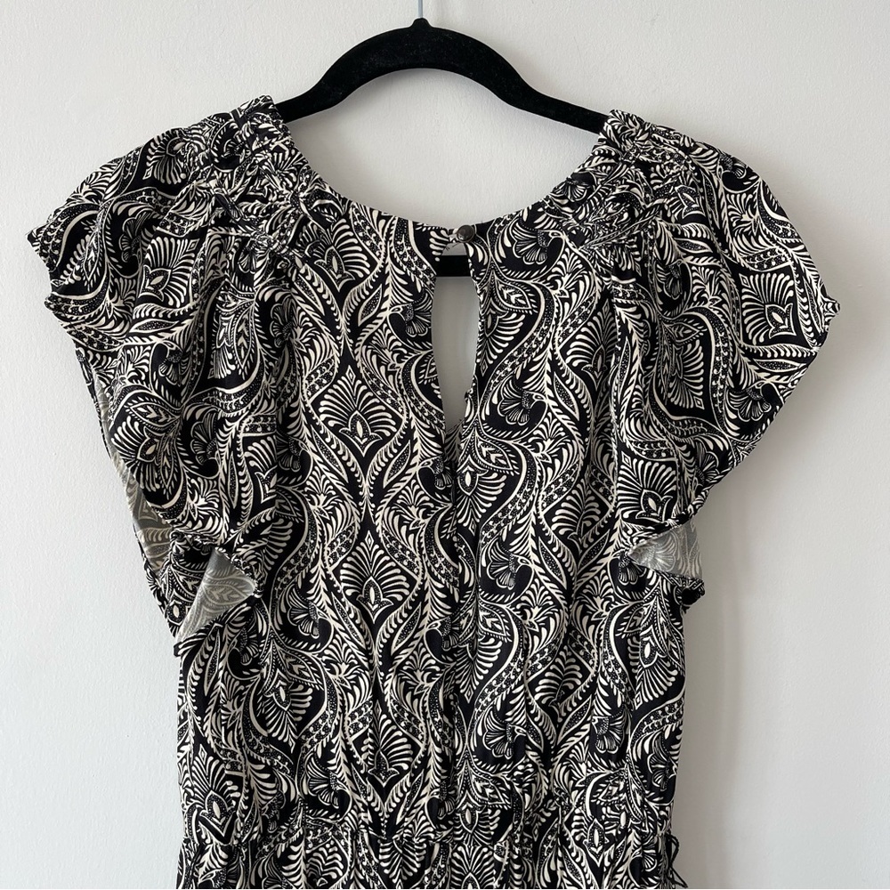 ❌SOLD❌ Anthropologie Zadie Black and cream Short sleeve Jumpsuit Size 4 - Picture 5 of 16